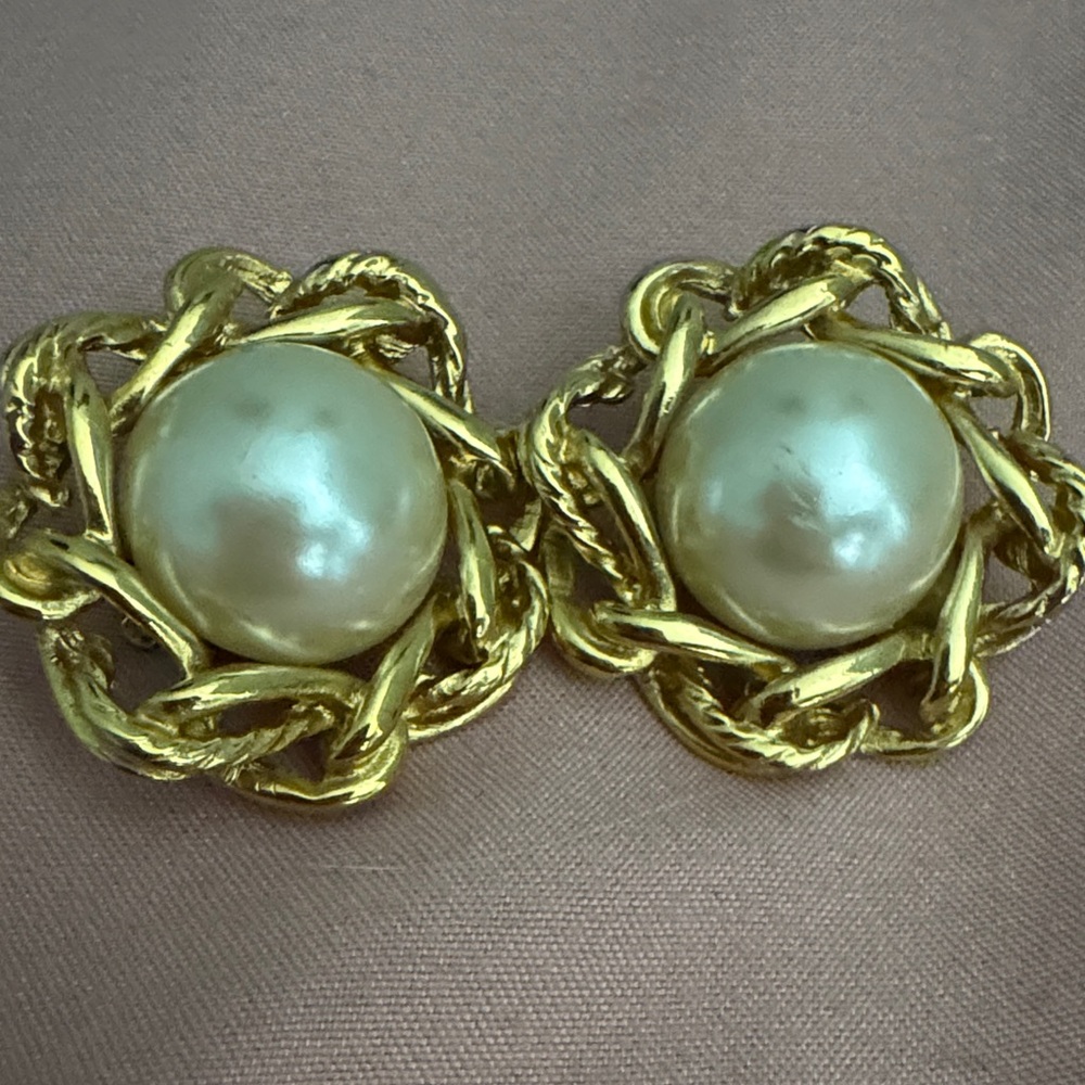 Givenchy Gold and Pearl Earrings - Picture 2 of 6